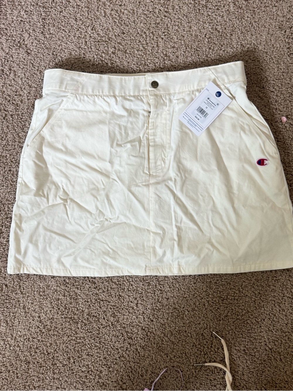 Champion Cream Skirt with Embroidered Logo